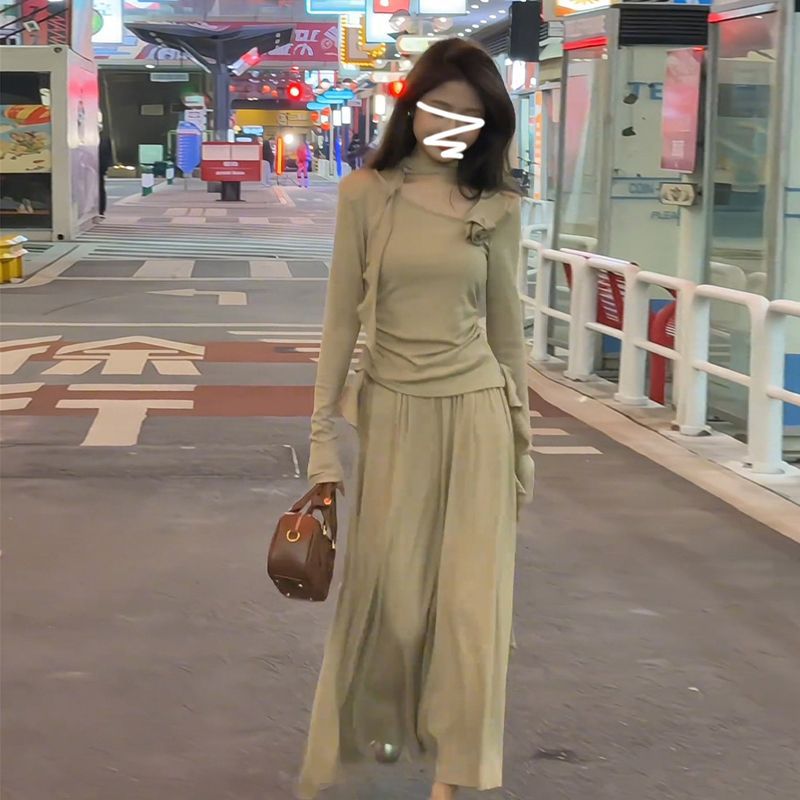 Style Long Sleeve Dress for Women, Elegant High-Waisted Long Dress Suit, Petite Friendly